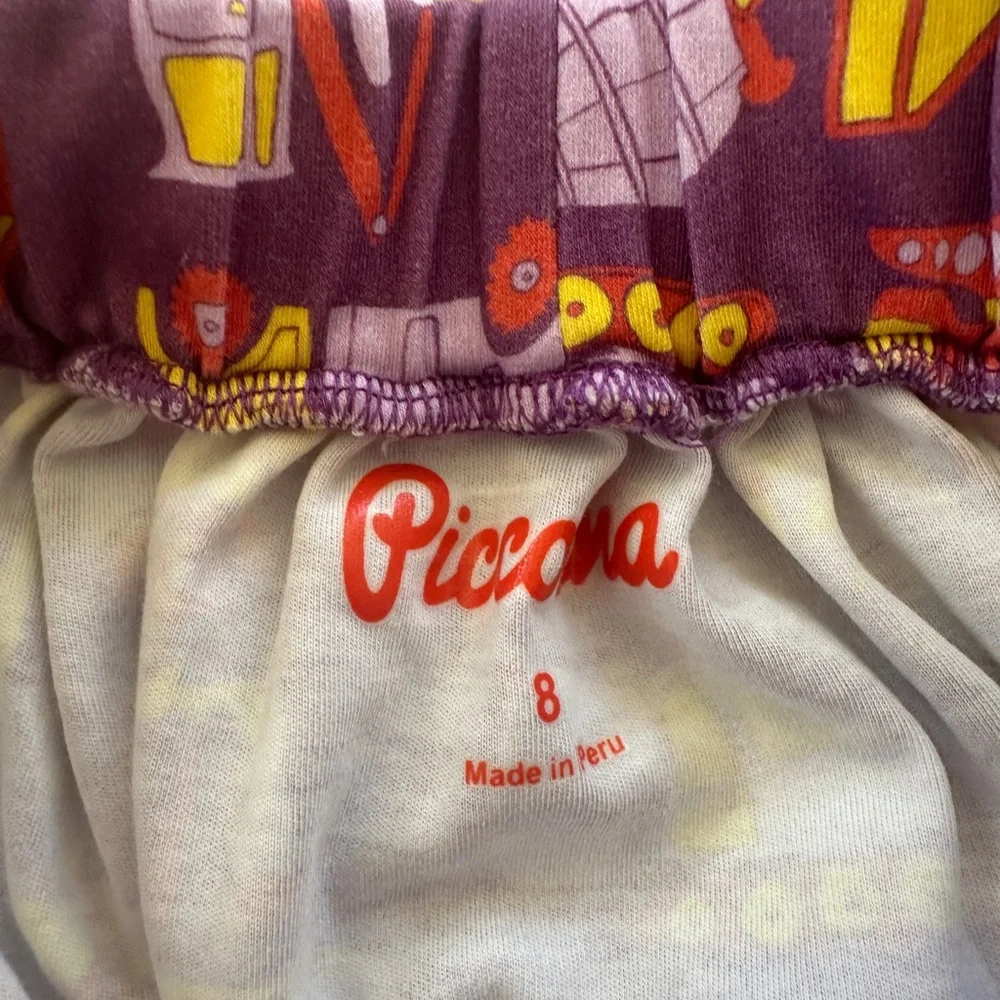 Piccolina Printed Banded Skirt Construction Print Purple - Picture 3 of 6